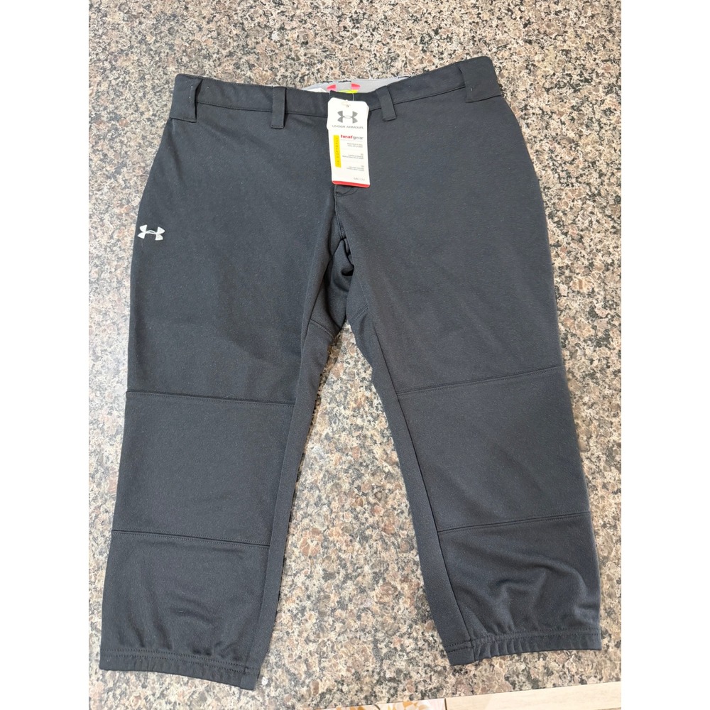 Under Armour HeatGear Women Softball Pants Black 1242352 LG Semi-Fitted